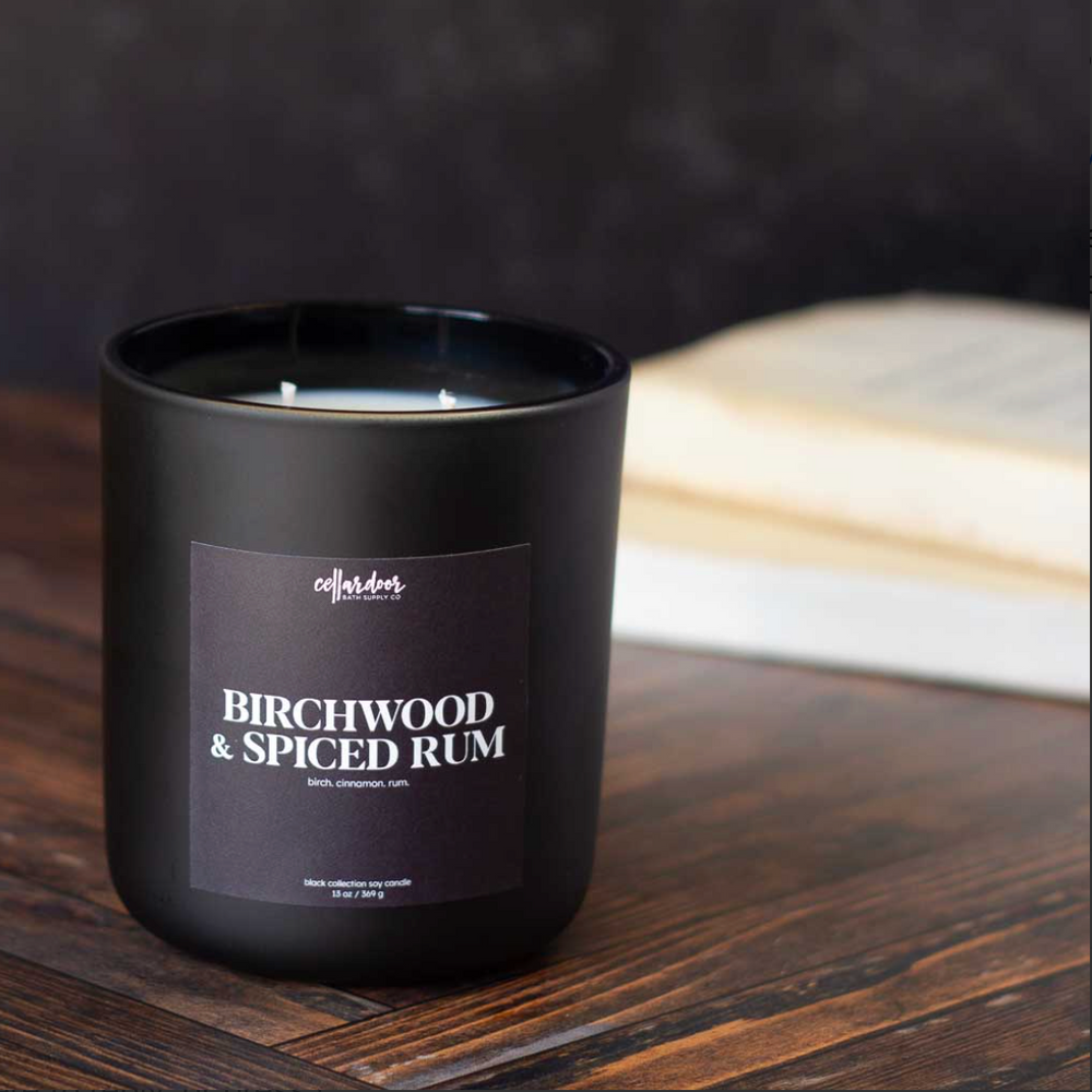 Cellar Door Double Wick Scented Candle – Birchwood & Spiced Rum