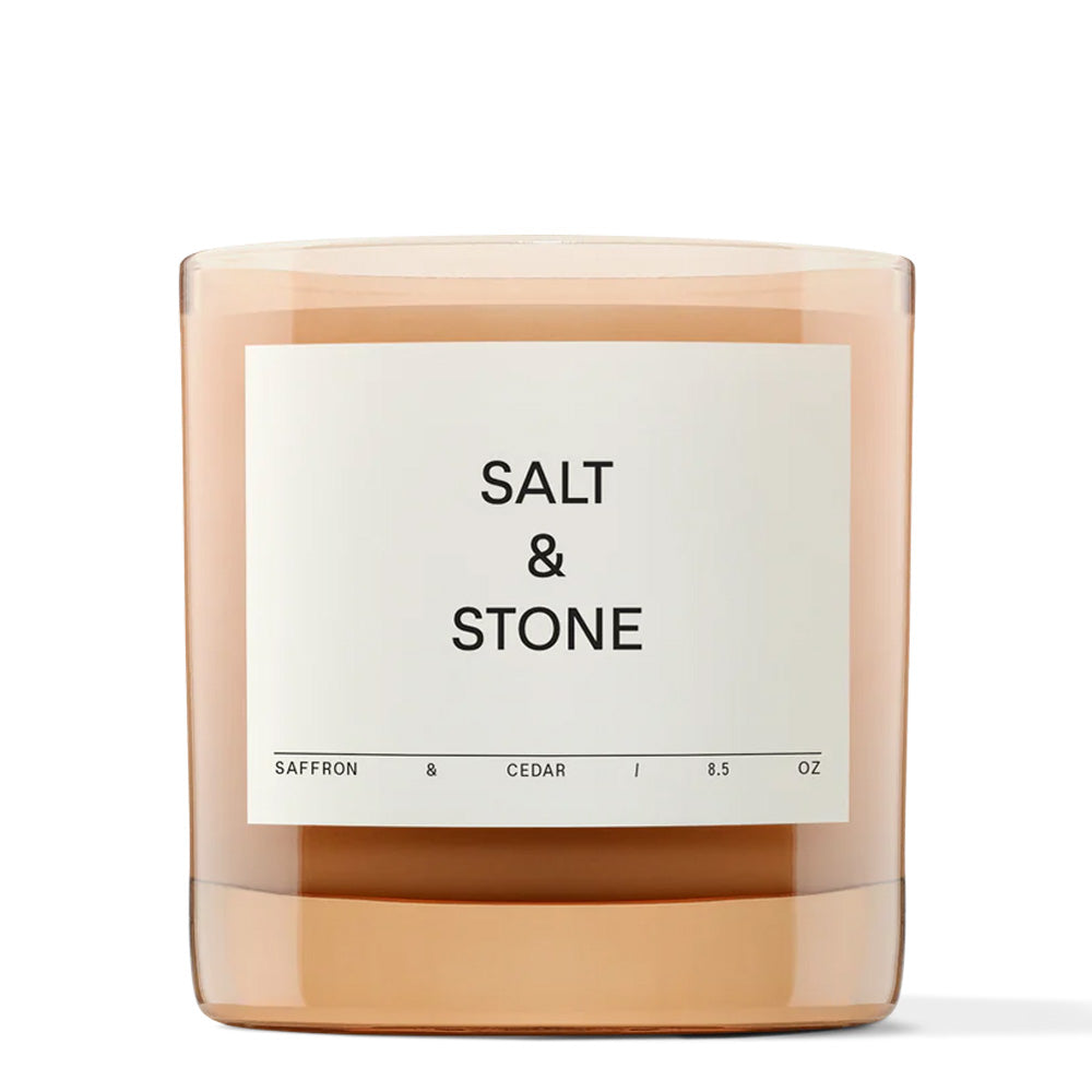 Salt & Stone Scented Candle – Saffron & Cedar