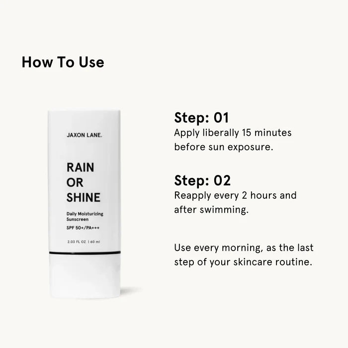 Jaxon Lane Rain Or Shine – Daily Moisturizing Sunscreen SPF 50+