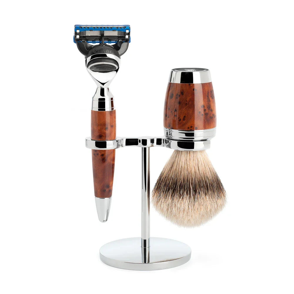 Ensemble de rasage 3 pièces Stylo - Bois de thuya