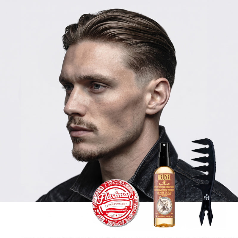 Slick Back Middle Part Styling Kit - Essential, Complete en Signature