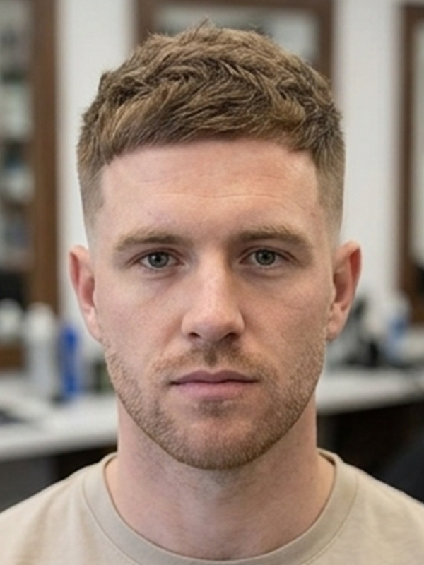 Crew cut dégradée sur un jeune homme