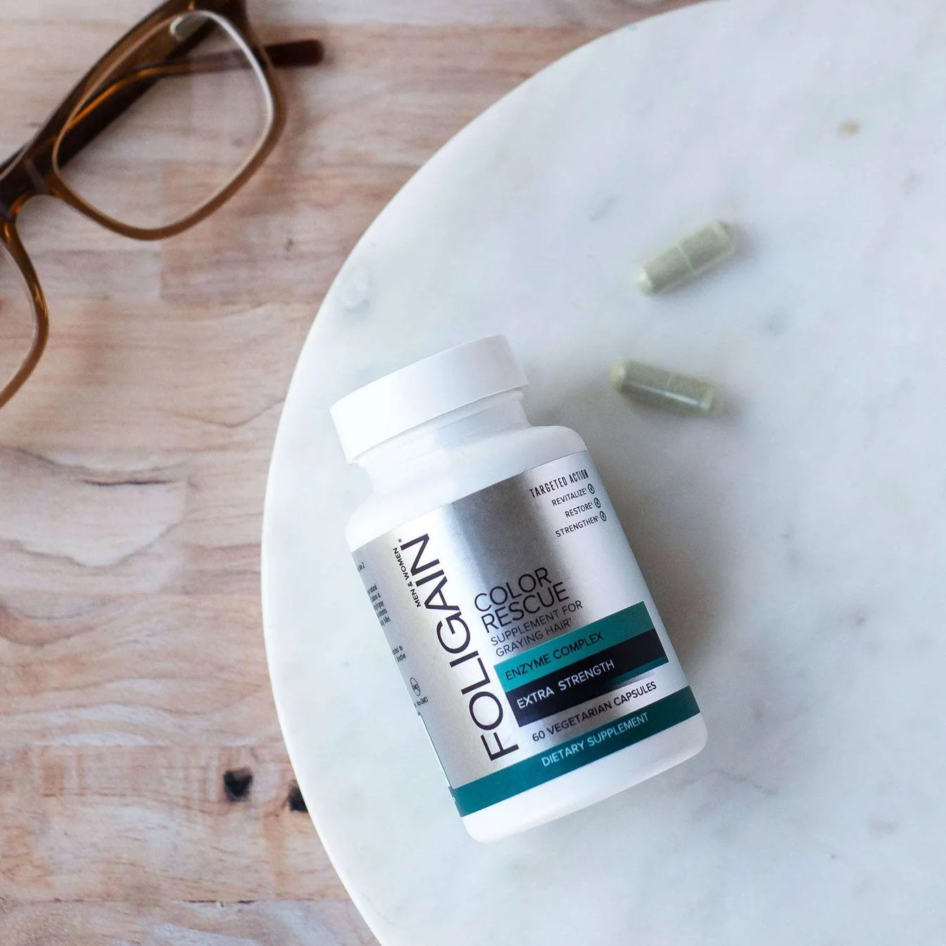 Supplément Foligain Color Rescue pour cheveux grisonnants