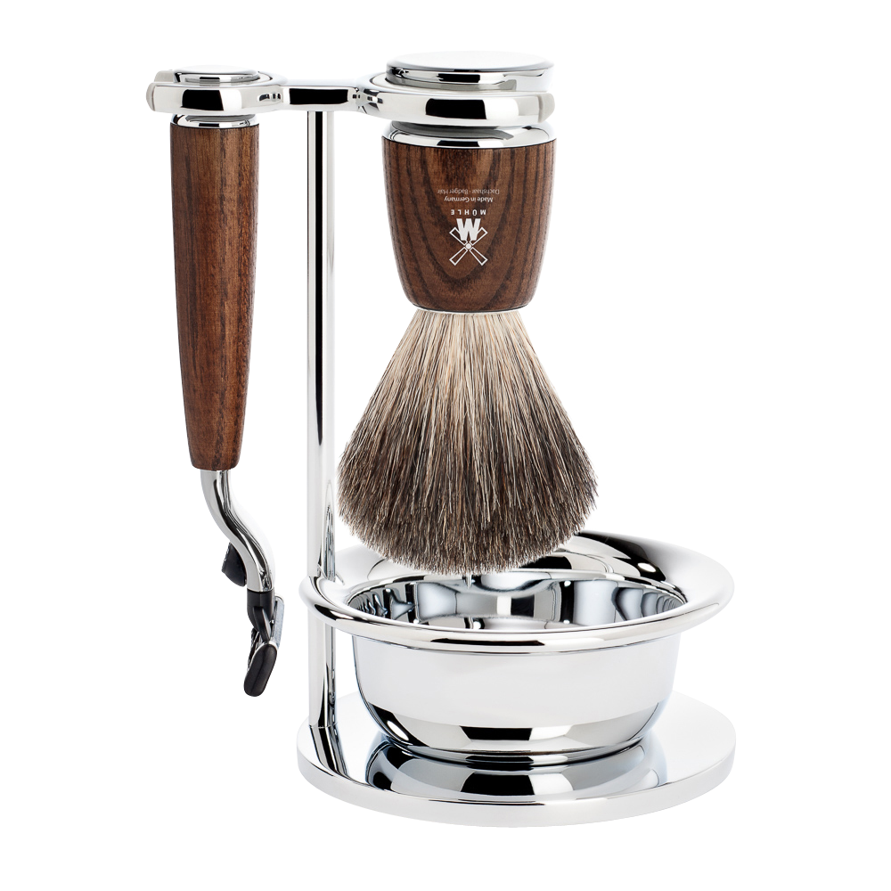 Set de rasage Rytmo 4 pièces - Bois de frêne