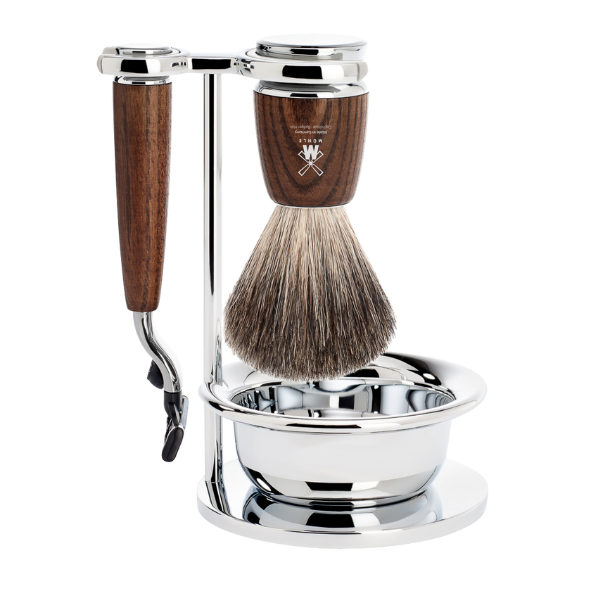 Set de rasage Rytmo 4 pièces - Bois de frêne