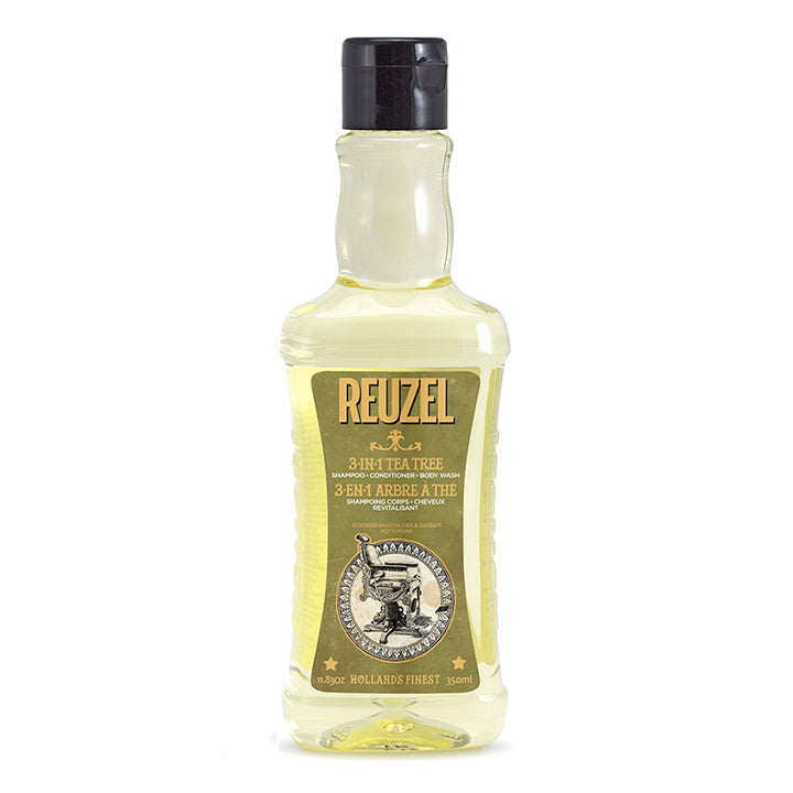 Reuzel 3-en-1 Shampoo, Après-shampooing & Gel Douche à l'Arbre à Thé