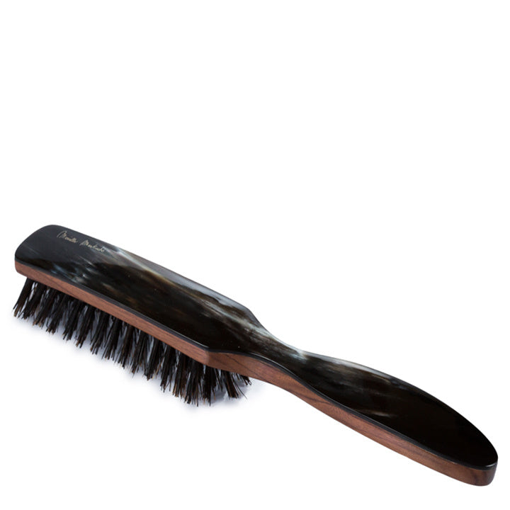 Brosse à cheveux rectangulaire en véritable corne de Mariella Martinato