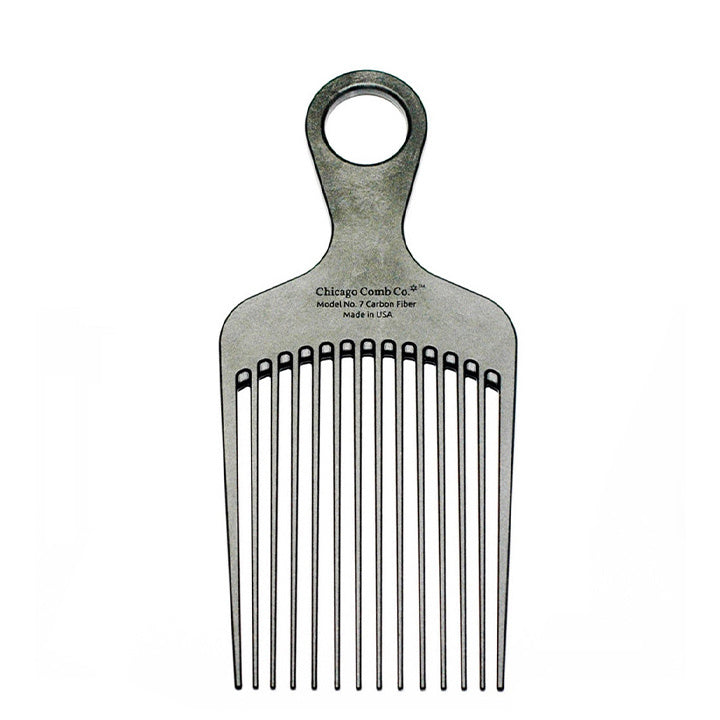 Chicago Comb Co. Peigne Afro Modèle No. 7 – Fibre de Carbone