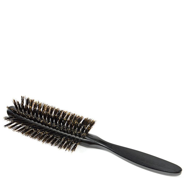 Brosse à cheveux ronde en bois d'ébène noir Mariella Martinato