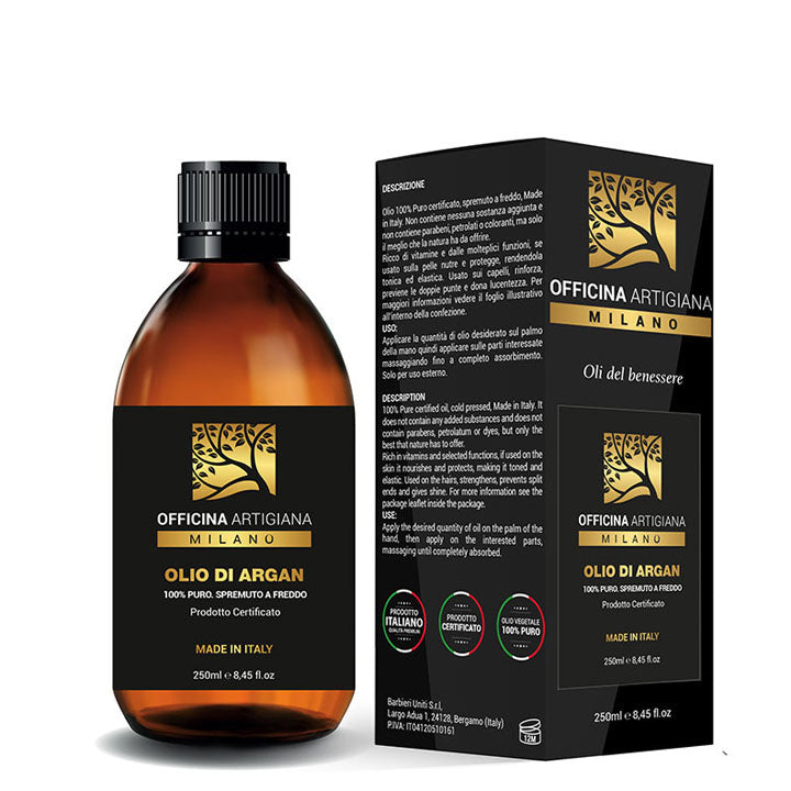 Officina Artigiana Milano 100% Huile d'Argan Pure Certifiée