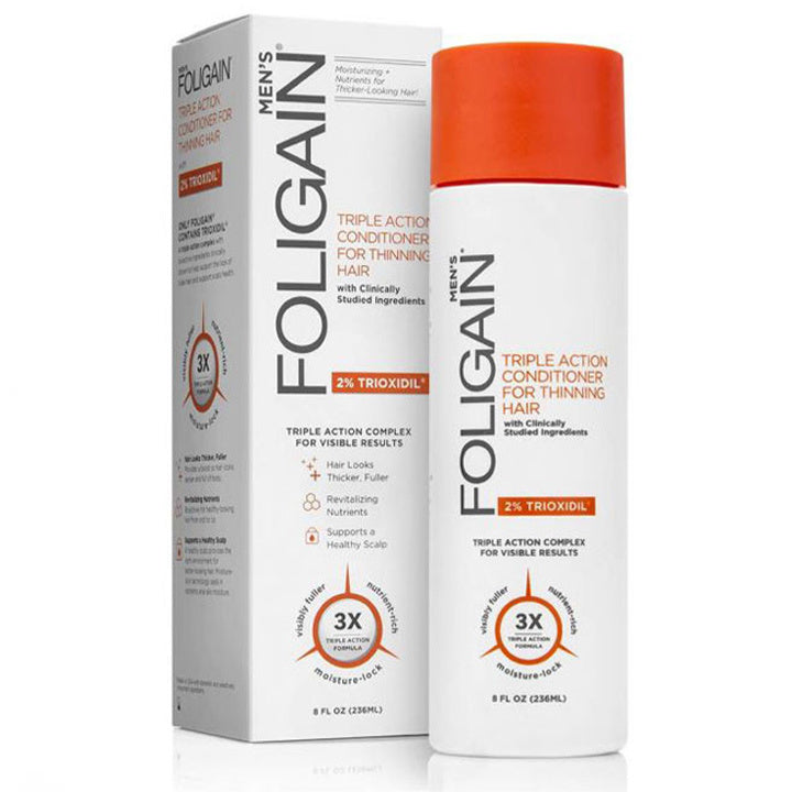 Après-shampoing Triple Action Foligain pour cheveux clairsemés (2% Trioxidil)